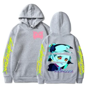 Japanese sci-fi Anime Cyberpunk Edgerunners Rebecca Print men's Casual Trend Street Hoodie Autumn And Winter Comfortable