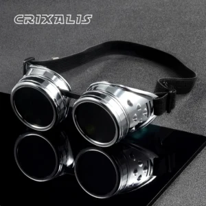 CRIXALIS Cyber Goggles Steampunk Glasses Vintage Retro Welding Punk Gothic Sunglasses For Men For Halloween Glasses Shade UV400