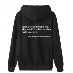 Dear Person Behind Me hoodie Letter print Men's street fashion hoodie Casual comfort hoodie cyberpunk