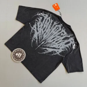 Cyberpunk Style Fashion T shirt Men Vintage Heavy Cotton Boxy Fit Distressed Print Tee Urban Hip Hop Gothic Unisex Fashion Top