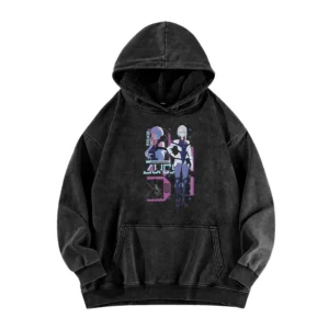 2077 Game Cyber Punk LUCY Hoodie Cotton Washed Vintage Oversize Pullover Hoodie Y2k Harajuku Street Casual Loose Sweatshirt Tops