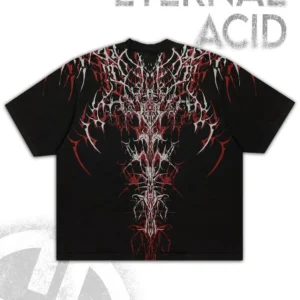 Haunted forest Gothic T-shirt retro heavy cotton box suitable lonely shadow imitation old printed T-shirt Cyberpunk street top