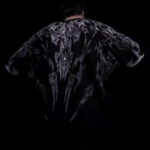 Dark Fantasy Oversized Cotton T Shirt Lonely Shadow Art Print Goth Unisex Top Streetwear Essential Cyber Goth Tee