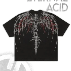 Haunted Forest Goth Unisex T-shirt Vintage Heavy Cotton Boxy Fit Solitude Shadow Distressed Print Tee Cyberpunk Streetwear Top