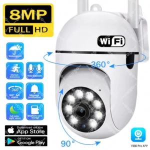 8MP Wifi Surveillance Camera Wireless Security PTZ IP Camera Color Night Vision AI Human Tracking CCTV Camera 4X Digital Zoom