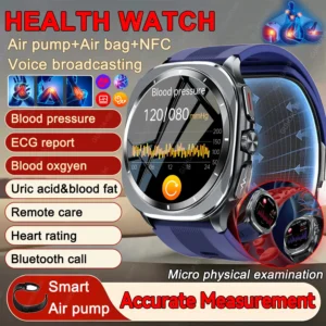 2025New AI Diagnosis Air Pump Airbag Accurate Measure Blood Pressuer Smart Watch Men ECG Uric Acid Lipid Smartwatches For XIAOMI