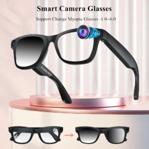 AI Smart Camera Glasses Color Changing Lenses Support Change Myopia Glasses 800W Camera Voice Call Video Shooting Eyeglasses ﻿