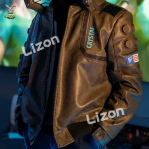 Punk 2077 Leather Jacket LED Collar V Cosplay Costumes for Man Women