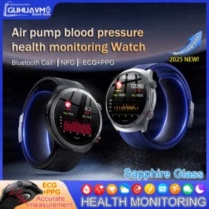sapphire Smart Watches Air Pump Blood Pressure Blood Oxygen Sport Watch Call Health Uric acid ECG NFC Smartwatch For Men Women