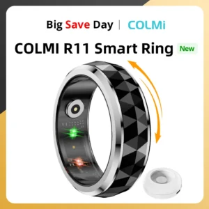 COLMI R11 Smart Ring, Fidget Spinner Anxiety Relieve Ring with Charging Case for Men, Health and Sleep Monitor, 5ATM Waterproof