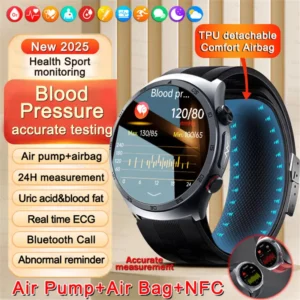 New AI Diagosis ECG Health Smart Watch Men Blood Pressure Lipid Uric Acid NFC Air Pump Airbag Health Smartwatches For men Women