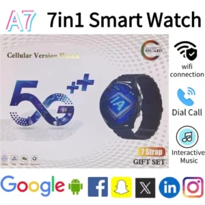 5G Smartwatch A7 Amoled SIM card Dual camera GPS WIFI Connect AI voice assistant Google Play Store Smart watch men and women