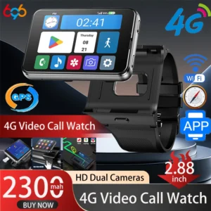 4G Smart Watch Android 11 Smartwatch Health Clock 2MP/8MP Dual Camera 4GB RAM 64GB ROM 2300MAh GPS WIFI Compass 2.88" Watches