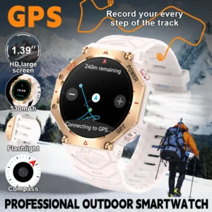 LIGE ChatGPT GPS Smart Watch AI Assistant Bluetooth Call Flashlight Compass Altimeter 3ATM Waterproof Sports Fitness Smartwatch