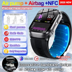 New Air Pump Airbag True Blood Pressure Health Measure Smart Watches Men Micro Physical Examination Fitness Sport SmartWatch NFC