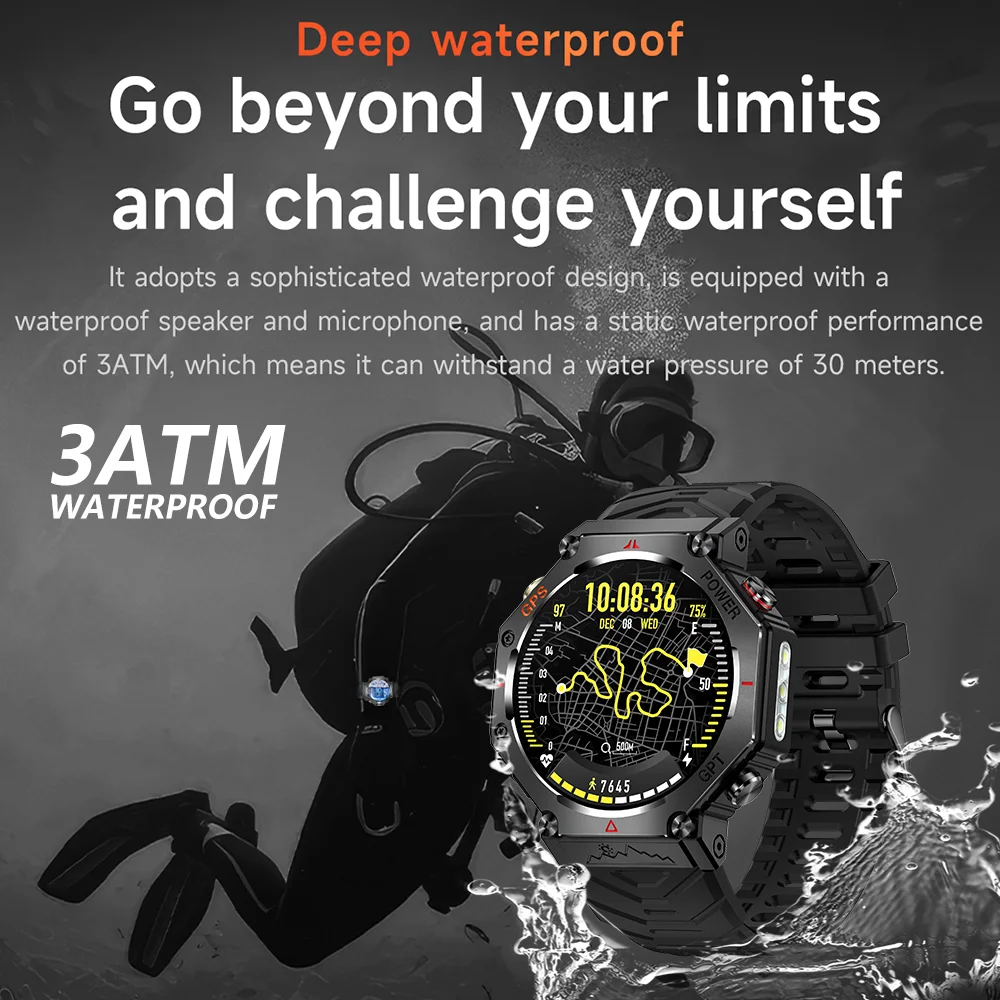 2025 ChatGPT AI assistant GPS Smart Watch 5ATM Waterproof Built-in Dual-band GNSS Compass Military Sport Smartwatch Men Woman - Image 6