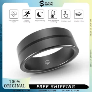 Black Shark Smart Ring Ultra Thin Intelligent Touch Control 5ATM Waterproof Long Battery Life Customized Health Monitoring Ring
