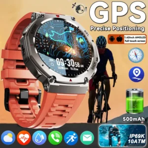 2025 New Millitary Outdoor Sport GPS Precise Positioning Smart Watch Men IP69K/10ATM Waterproof Bluetooth Call Compass Bracelets
