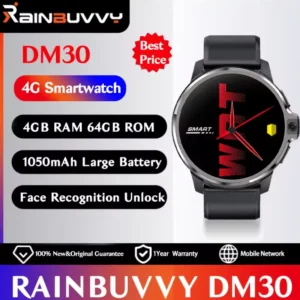 2025 DM30 Dual System 4G LTE Smartwatch 4GB RAM 64GB ROM 1.6'' IPS Screen 5MP Camera GPS WIFI Face Recognition Man's Smart Watch