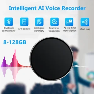 AI Voice Recorder Digital Activated 128GB Dictaphone Real-Time Translation Recorder Noise Reduce Sound Audio Record MP3 Player