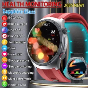 2025 Health Smart Watch NFC ECG Air Pump Blood Pressure Blood oxygen ECG+PPG Bluetooth Call NFC SmartWatch For Men Women Airbag