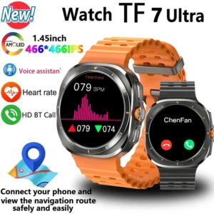 New TF7 Ultra Smart Watch IP67 Heart Rate Monitoring Bluetooth Calling AI Voice Assistant GPS Trajectory Tracking Smartwatches