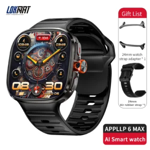 LOKMAT APPLLP 6 Max Android Smart Watch Phone AMOLED Screen Rotating Camera 4G Phone Calls Wifi Video Calls Fitness Tracker