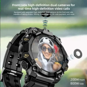 LOKMAT APPLLP 2 PRO Rugged Sport Android Smart Watch Phone Dual Camera Video Calls Wifi Fitness 4G Watch Amoled Round Screen a