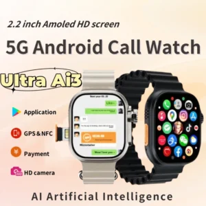 Ultra AI3 2025 New 4G Android Smart Watch 2.2 '' 448*528 AMOLED Screen 32 256GB Storage SIM Card AI Health 180 ° Rotating Camera