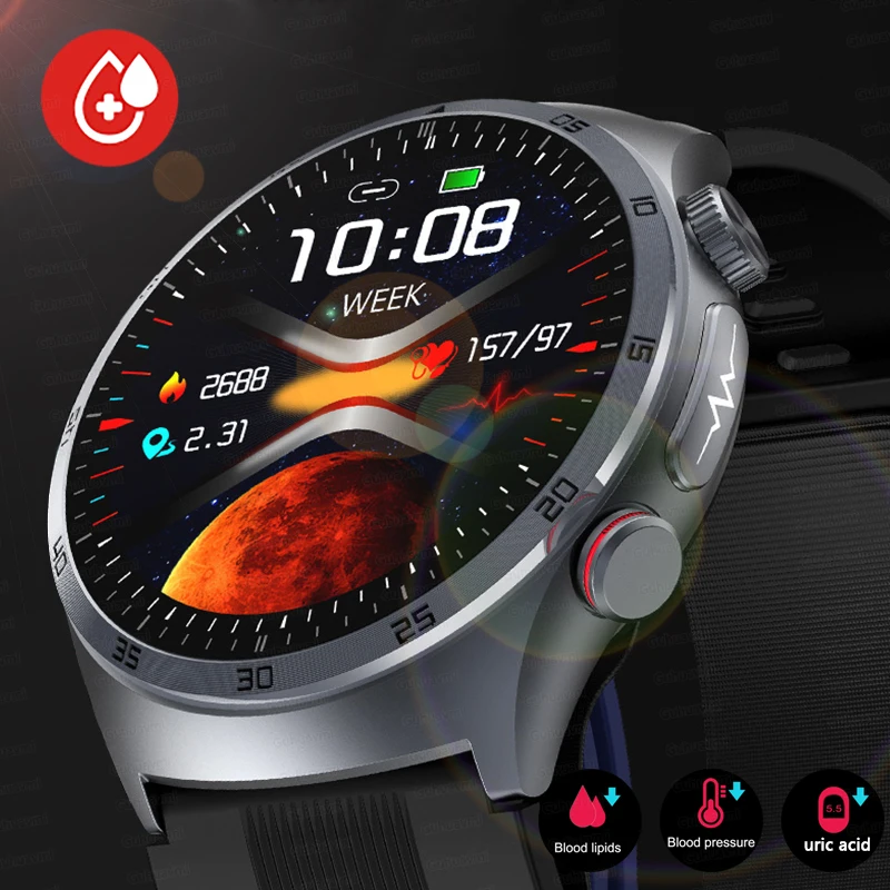 Sapphire Glass AMOLED Blood Pressure Smart Watches ECG Blood Oxygen Blood Pressure Air Pump Sport Health Tracking Smartwatch NFC