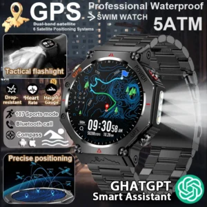 New ChatGPT AI assistant Smart Watch 5ATM Waterproof GPS Built-in Dual-band GNSS Compass Military Sport Smartwatch Men Woman